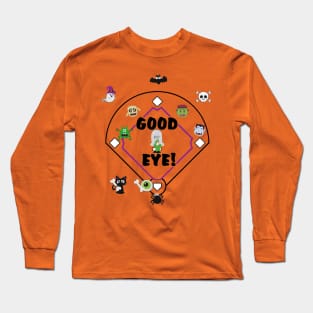 Funny Kids Baseball Halloween Baseball Softball Fan Player Coach Costume Party Long Sleeve T-Shirt